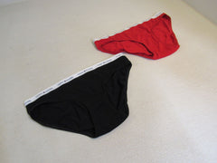 Tommy Hilfiger Brief 2 Pack 1 Black 1 Red Bikini Cut Cotton Female Size L -- New