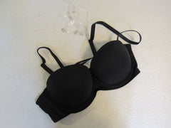HWDI Push Up Bra Convertible Black Polyester Spandex Female Size 38D -- New