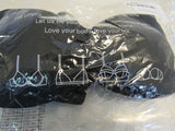 HWDI Push Up Bra Convertible Black Polyester Spandex Female Size 38D -- New