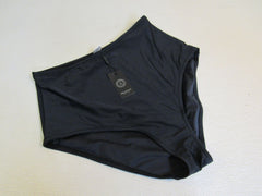 Relleciga Swimsuit Bottoms High Cut High Waisted Black Polyester Female Size L -- New