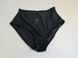 Relleciga Swimsuit Bottoms High Cut High Waisted Black Polyester Female Size L -- New