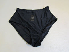 Relleciga Swimsuit Bottoms High Cut High Waisted Black Polyester Female Size L -- New