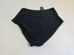 Relleciga Swimsuit Bottoms High Cut High Waisted Black Polyester Female Size L -- New