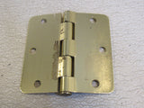 Standard 3-1/2-in Door Hinge 3 Hole Rounded Corners 1/4-in Radius Gold -- Used