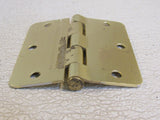Standard 3-1/2-in Door Hinge 3 Hole Rounded Corners 1/4-in Radius Gold -- Used