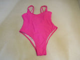 Designer Swimsuit One Piece Hot Pink Padded Top Nylon Spandex Female Size M -- New