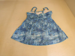 Designer Tankini Swimsuit Blue/Black Padded Top 2 Piece Polyester Female Size M -- New