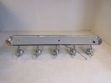 Standard Bathroom Fixture Wall Mount Light 5 Bulbs 36in x 8in Chrome/Frosted -- Used