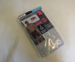 Fruit of the Loom Boxer Briefs 2 Pack Black Gray Cotton Polyester Male Size 2XB -- New