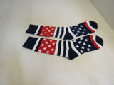Designer Long Patriotic Socks USA Flag Red White Blue Stars and Stripes Unisex -- New