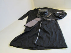 Era Spooky Haloween Costume Plague Doctor Black/Silver Polyester Unisex Size M -- New