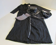 Era Spooky Haloween Costume Plague Doctor Black/Silver Polyester Unisex Size M -- New