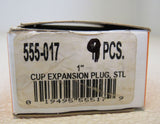 Dorman 1-in Cup Expansion Plug Lot of 9 555-017 Steel -- New