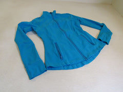 Lululemon Athletic Zip Up Sweatshirt Turquoise Blue Luon Female Size 8 -- Used