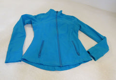 Lululemon Athletic Zip Up Sweatshirt Turquoise Blue Luon Female Size 8 -- Used