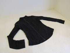 Lululemon Athletic Zip Up Sweatshirt Black Luon Female Size 8 -- Used