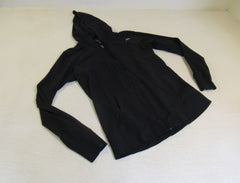 Reebok Athletic Zip Up Hoodie Black Cotton Female Size M -- Used