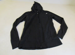 Reebok Athletic Zip Up Hoodie Black Cotton Female Size M -- Used