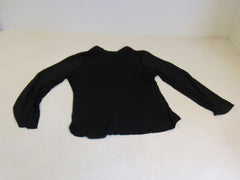 INC Dress Shirt Black Button Down Polyester Rayon Female Size L -- Used