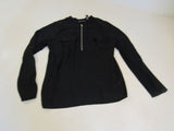INC Blouse Black Front Zip Polyester Rayon Female Size M -- Used