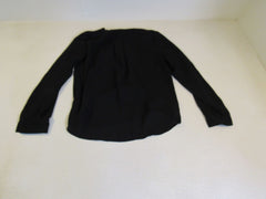INC Blouse Black Lace Up Front Polyester Female Size 8 -- Used