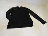 INC Blouse Black Lace Top & Sleeves Female Size M -- Used