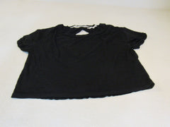We The Free T-Shirt Black Open Back Polyester Cotton Rayon Female Size XS -- Used