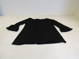 INC Blouse Black Ruffle on Sleeve Rayon Spandex Female Size M -- Used