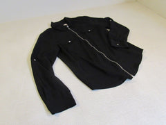 Michael Kors Dress Shirt Black Full Zip Rayon Spandex Female Size M -- Used