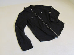Michael Kors Dress Shirt Black Full Zip Rayon Spandex Female Size M -- Used
