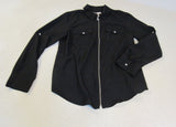 Michael Kors Dress Shirt Black Full Zip Rayon Spandex Female Size M -- Used
