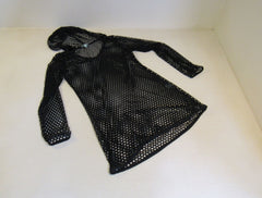 Balance Collection Swimsuit Cover-Up Black Hooded Polyester Female Size M -- Used