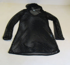 Balance Collection Swimsuit Cover-Up Black Hooded Polyester Female Size M -- Used
