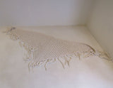 Designer Shawl Cream Fringes Female -- Used