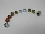 Standard Lot of 10 Misc Lug Hex Nuts -- New