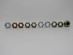 Standard Lot of 10 Misc Lug Hex Nuts -- New