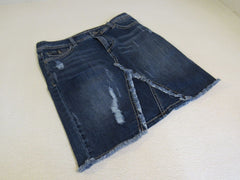 INC Denim Regular Fit Skirt Blue Cotton Polyester Spandex Female Size 4 -- Used