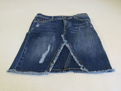 INC Denim Regular Fit Skirt Blue Cotton Polyester Spandex Female Size 4 -- Used