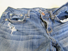 American Eagle Stretch Denium Bermuda Shorts Blue Cotton Spandex Female Size 6 -- Used