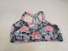 Feed Me Fight Me Sports Bra Gray/Coral Spandex Polyester Female Size S -- Used