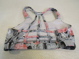 Feed Me Fight Me Sports Bra Gray/Coral Spandex Polyester Female Size S -- Used