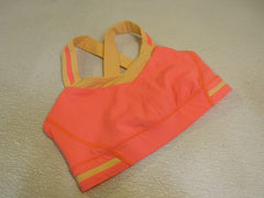 Lululemon Sports Bra Neon & Pale Peach Criss Cross Luon Female Size 6 -- Used