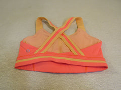 Lululemon Sports Bra Neon & Pale Peach Criss Cross Luon Female Size 6 -- Used