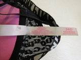 Pink VS Push Up Bra Black with Pink Polyester Elastane Female Size 34D -- Used