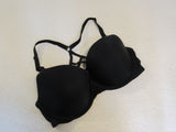 Victoria Secret Push Up Bra Black Racerback Nylon Elastane Female Size 34D -- Used