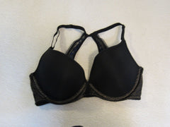 b.temptd Bra Black with Blue Accent Padded Nylon Spandex Female Size 34D -- Used