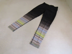 Calvin Klein Performance Leggings Black with Multicolored Stripes Female Size S -- Used