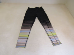 Calvin Klein Performance Leggings Black with Multicolored Stripes Female Size S -- Used