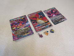Pokemon Pins and Game Cards 3 Cards 3 Pins 858-102822 -- Used