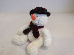 Russ Freezy Plush Snowman Off White Red Velvet Bow 101436 -- Used